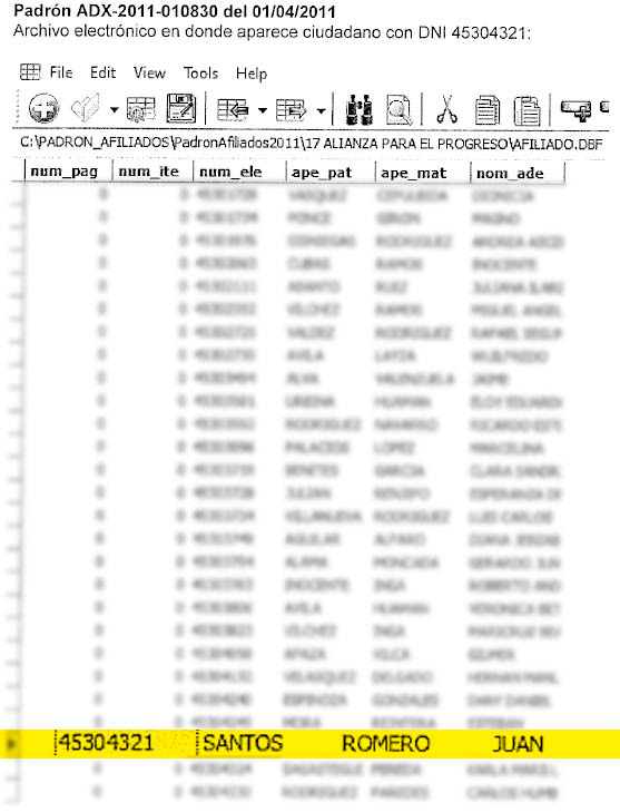 Documento sobre el caso de Juan Santos Romero