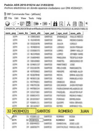 Documento sobre el caso de Juan Santos Romero