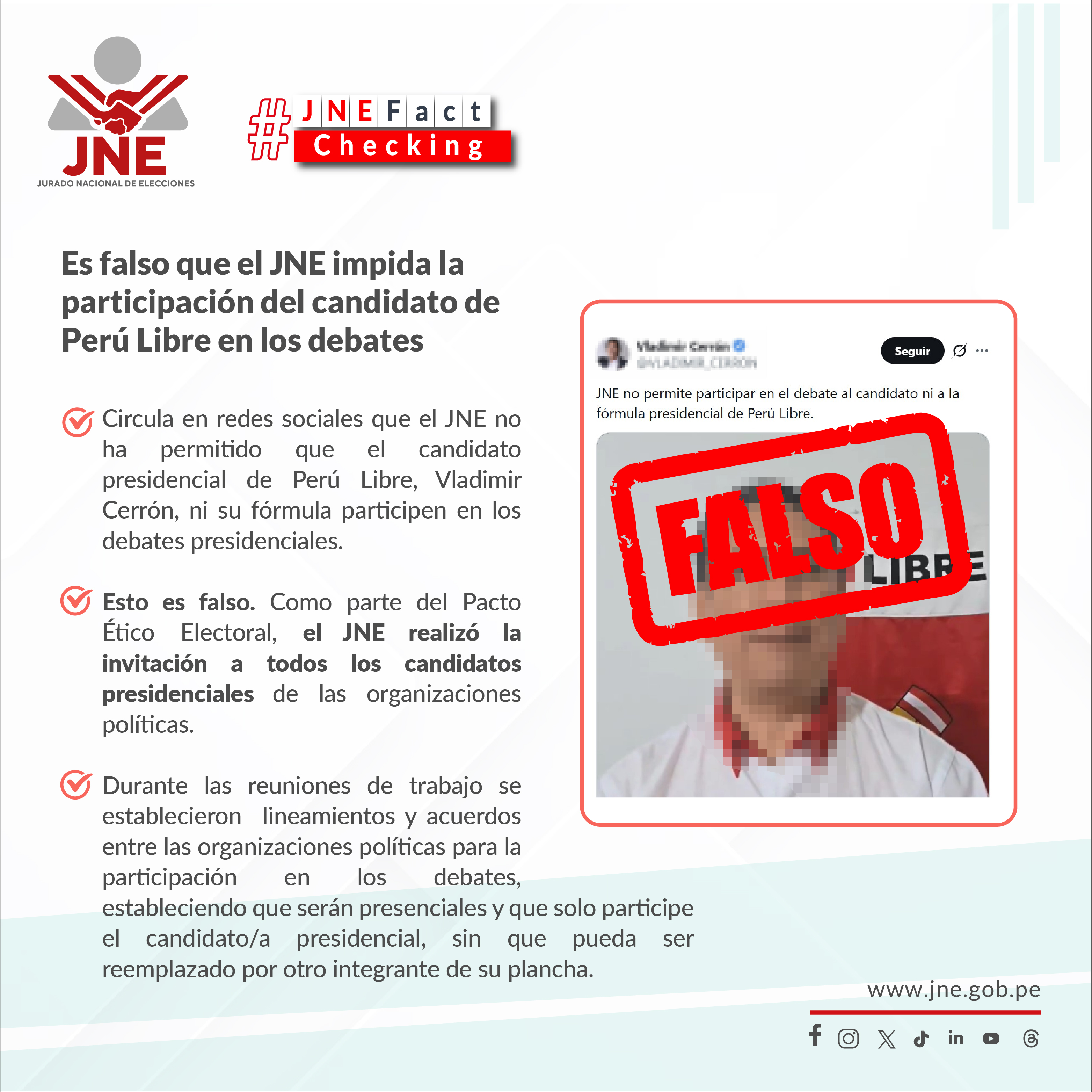 Punto 8 del Decálogo de Compromisos del Pacto Ético / Imagen: JNE