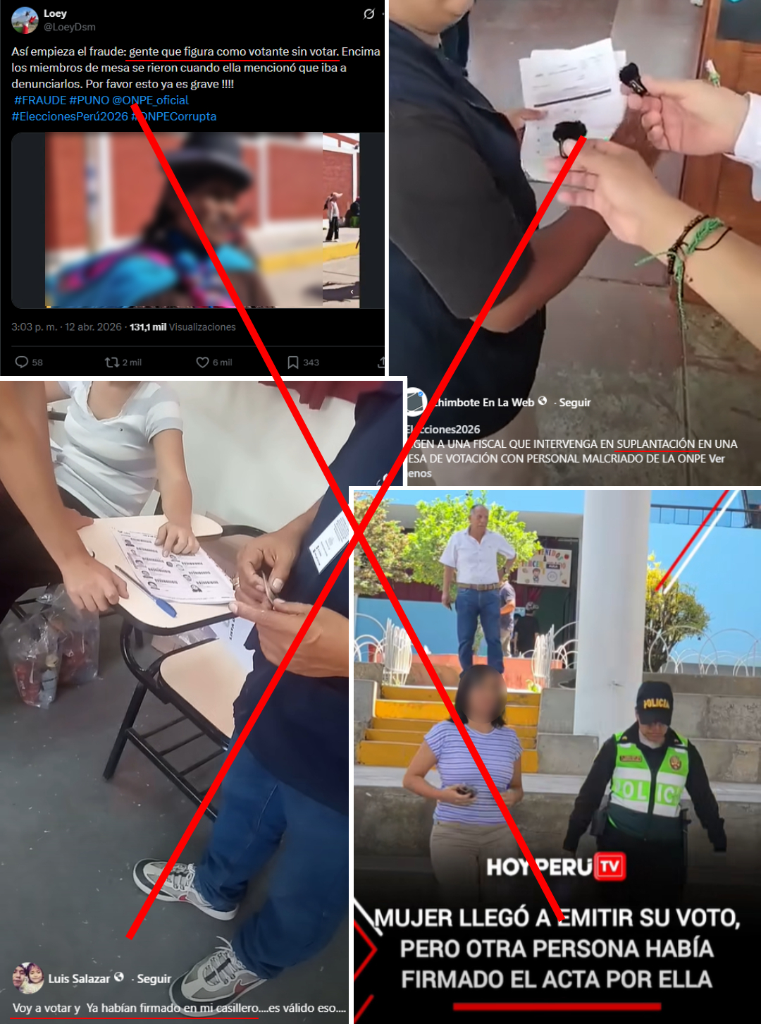 Casos de presunta suplantación de identidad no evidencian fraude electoral