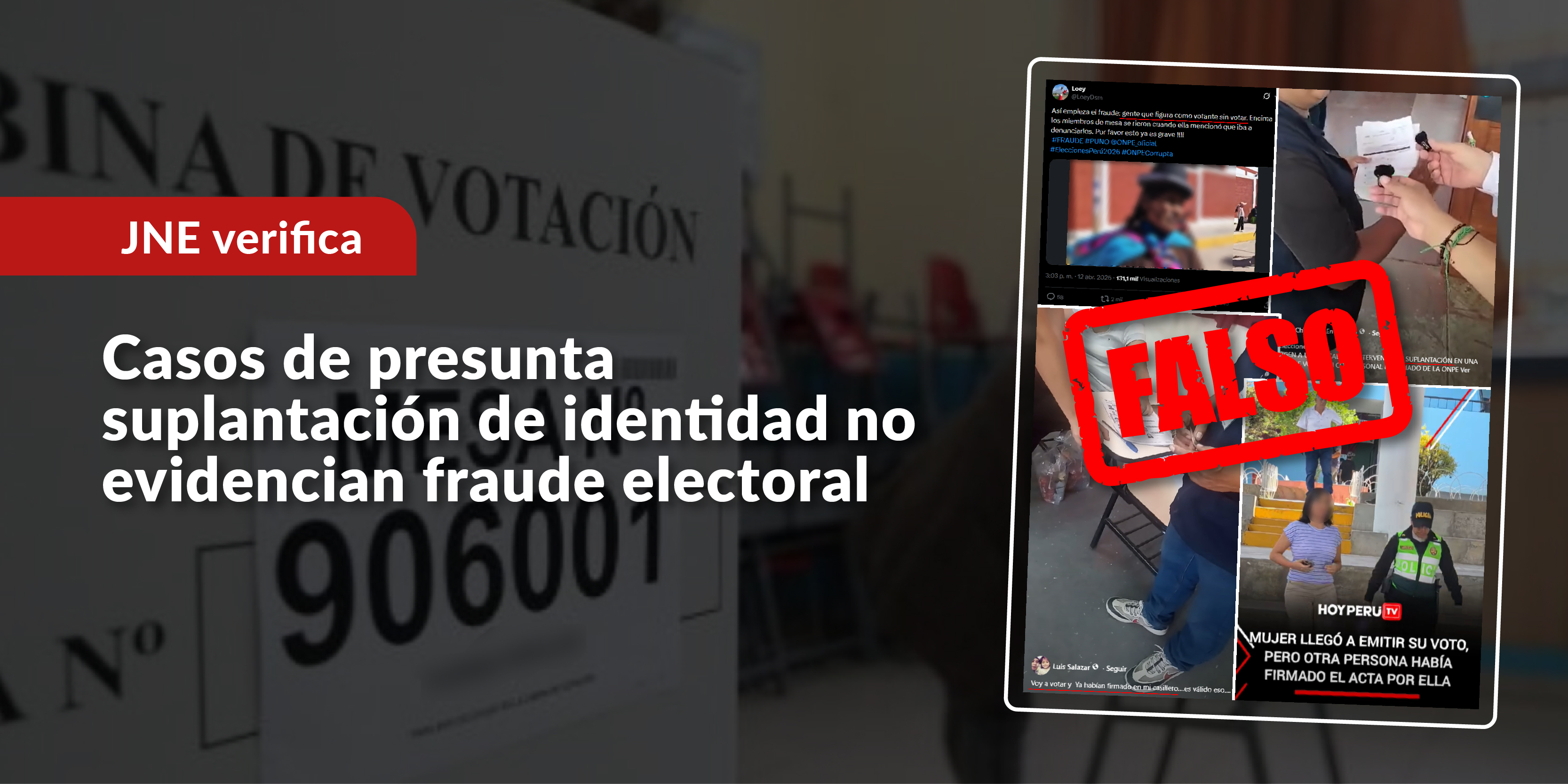 Casos de presunta suplantación de identidad no evidencian fraude electoral