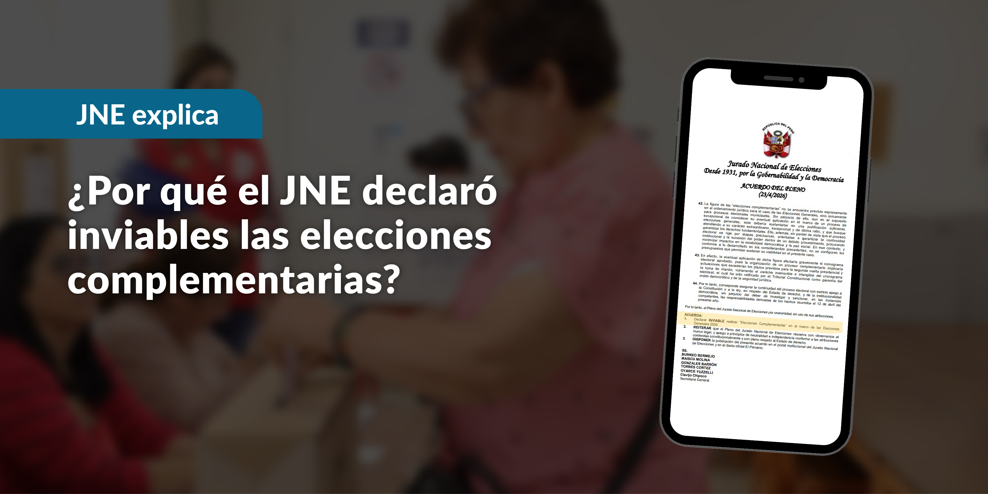 ¿Por qué el JNE declaró inviables las elecciones complementarias?