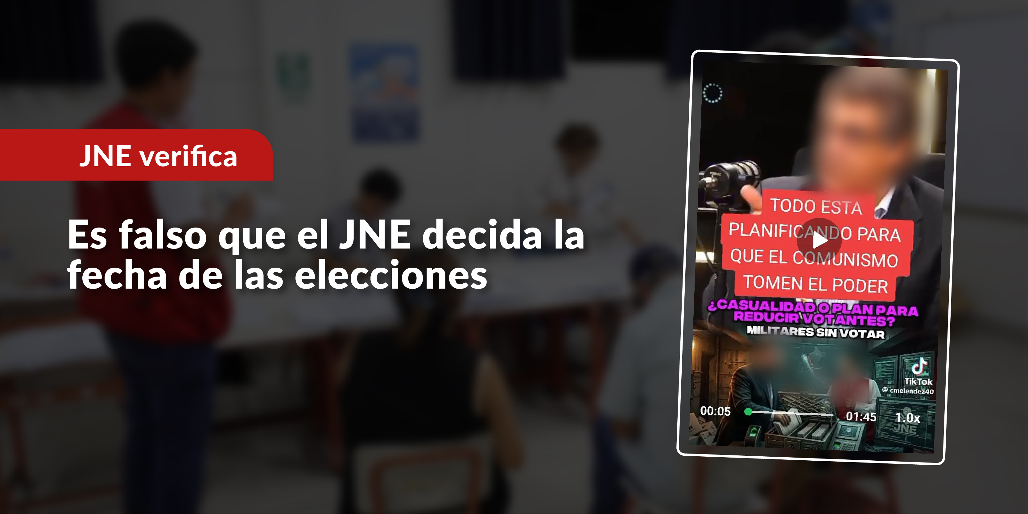Es falso que el JNE decida la fecha de las elecciones