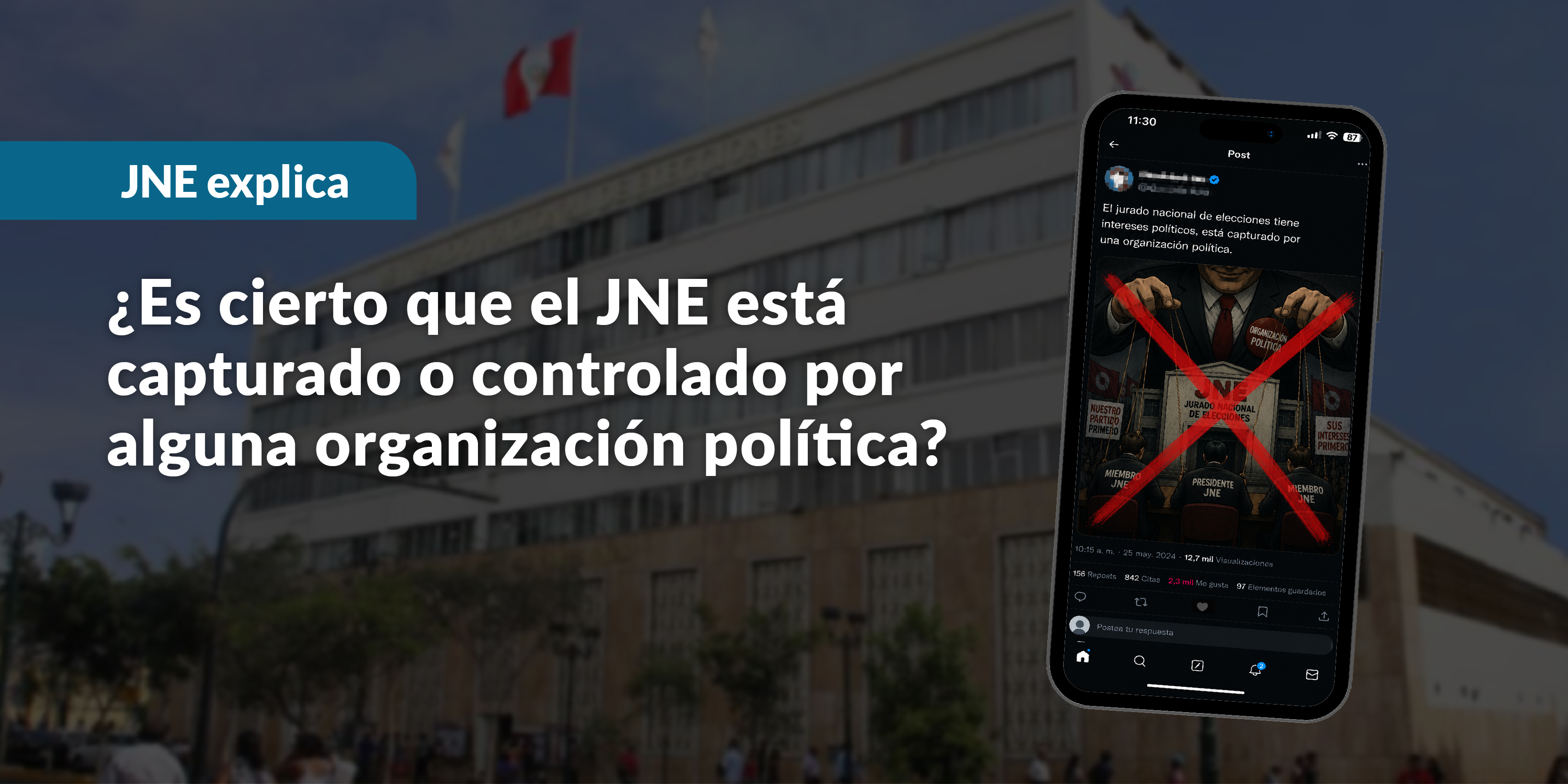 ¿Es cierto que el JNE está capturado o controlado por alguna organización política?