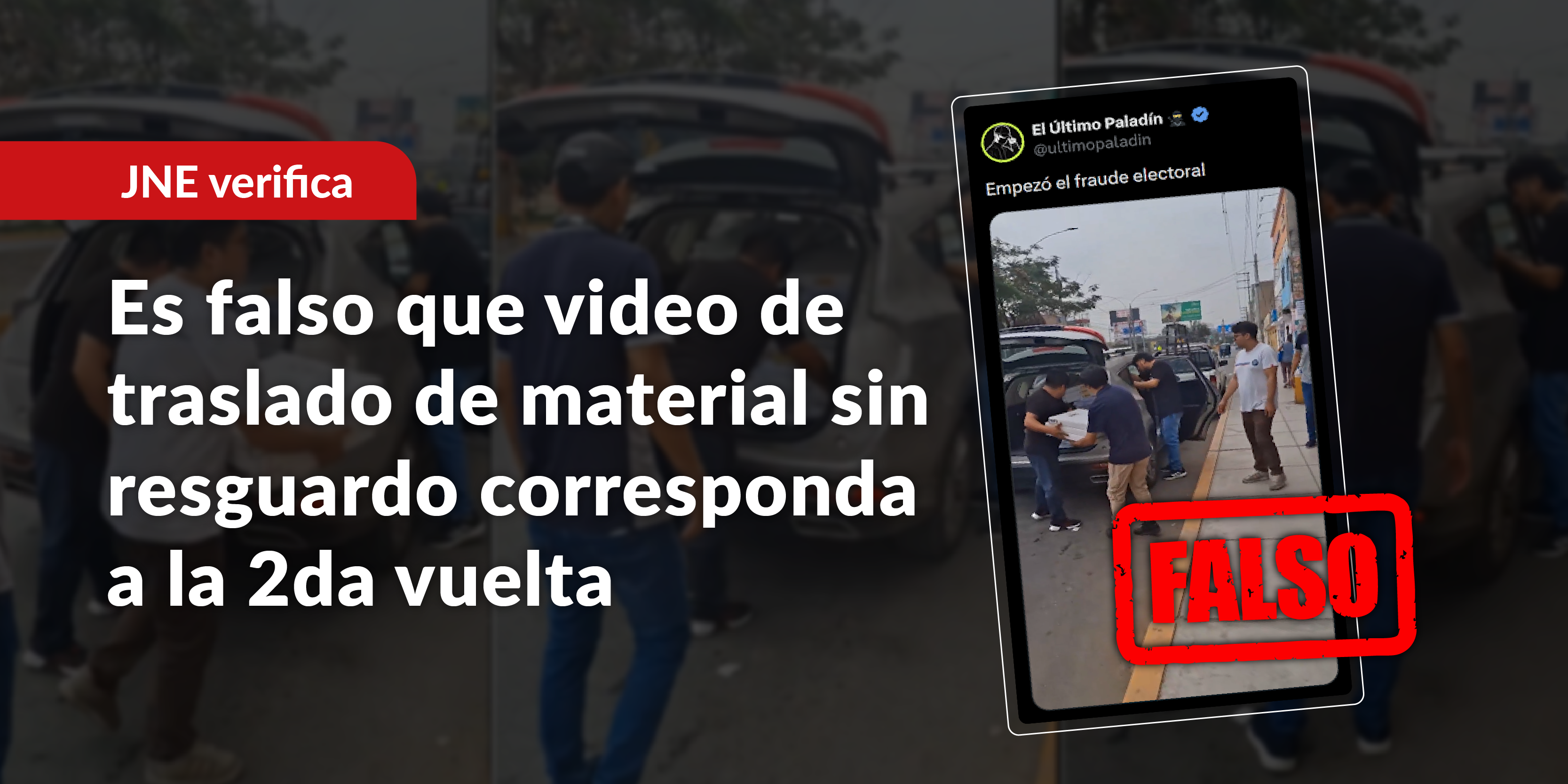 Es falso que video de traslado de material sin resguardo corresponda a la 2da vuelta